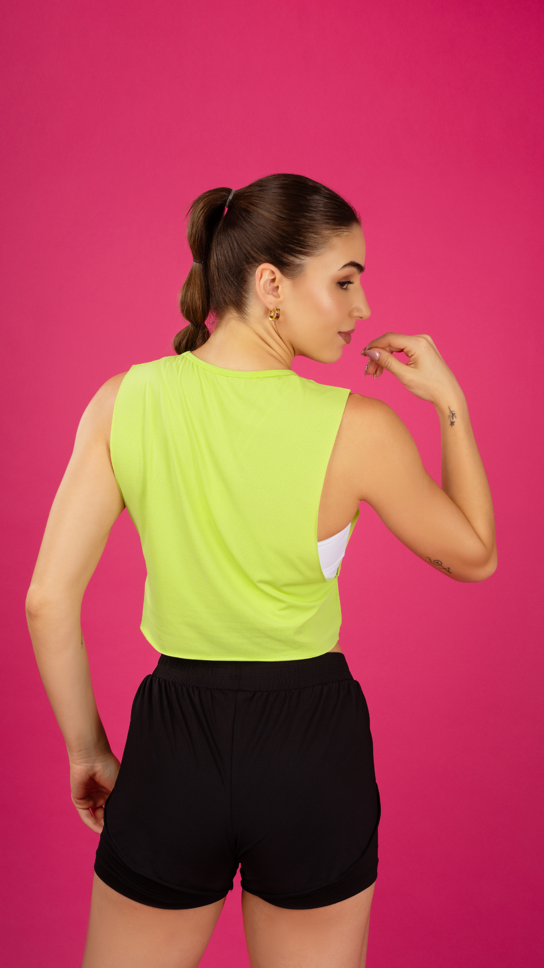 Tank Top Cropped New Trip XL Green Lime