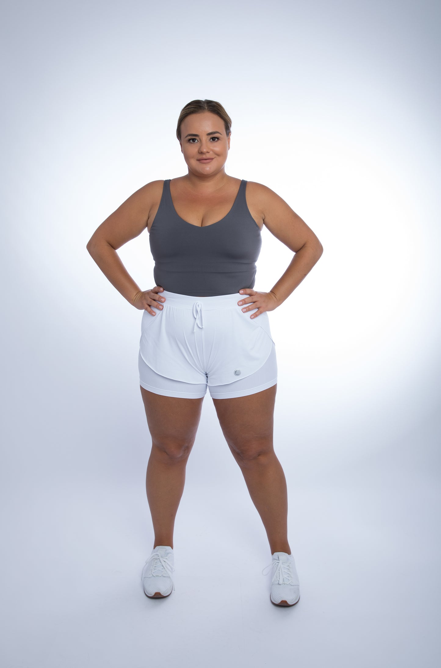 Kitty Double Layer Running Shorts Plus Size