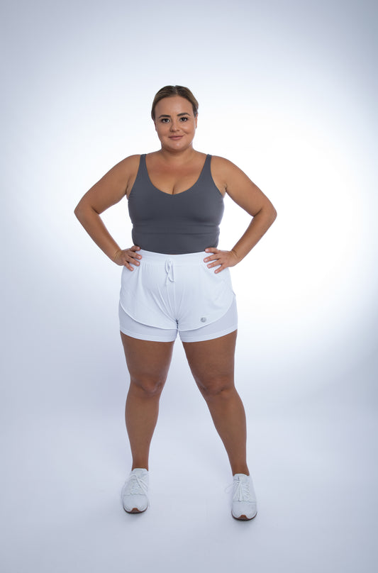 Kitty Double Layer Running Shorts Plus Size