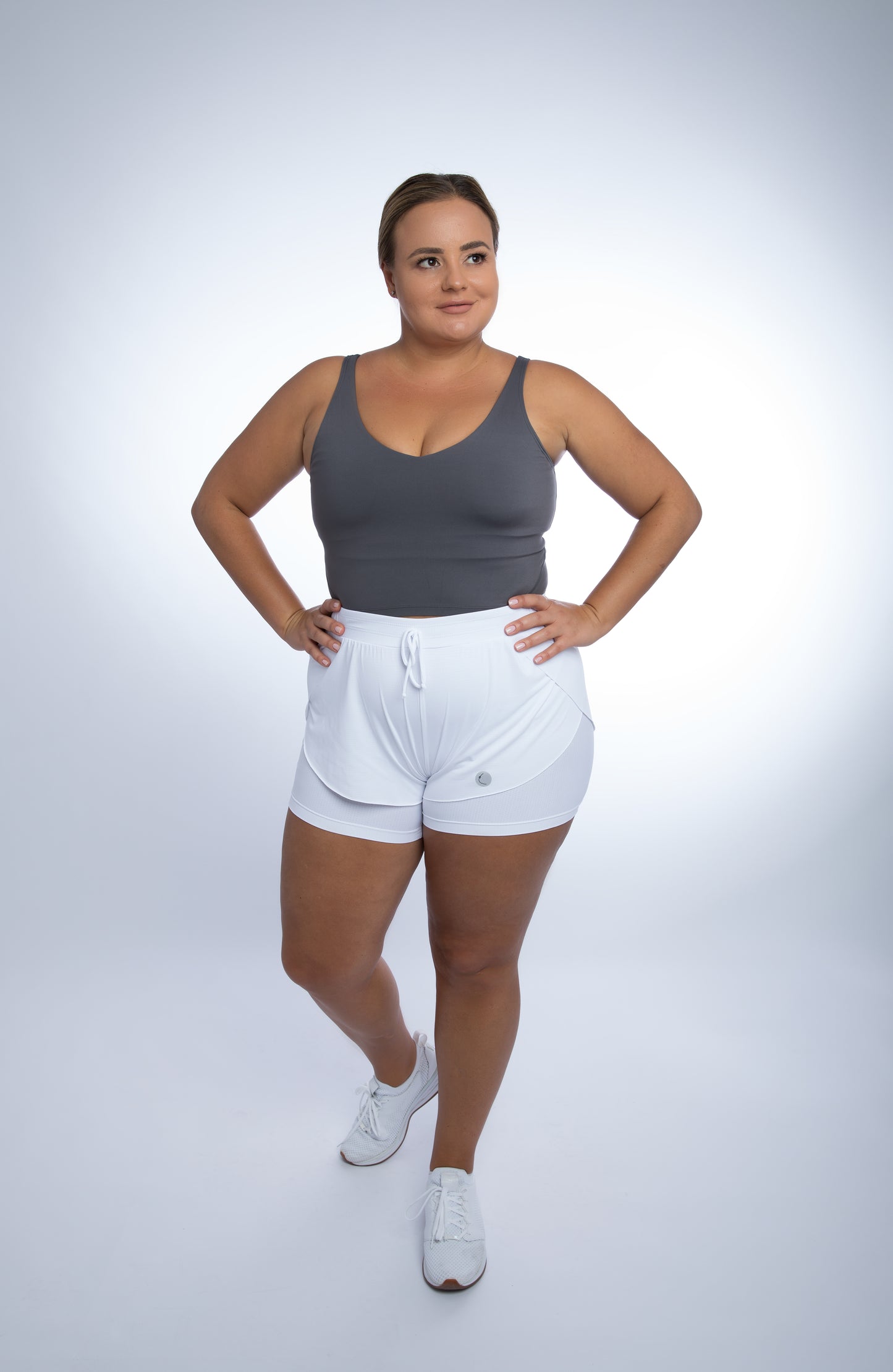 Kitty Double Layer Running Shorts Plus Size