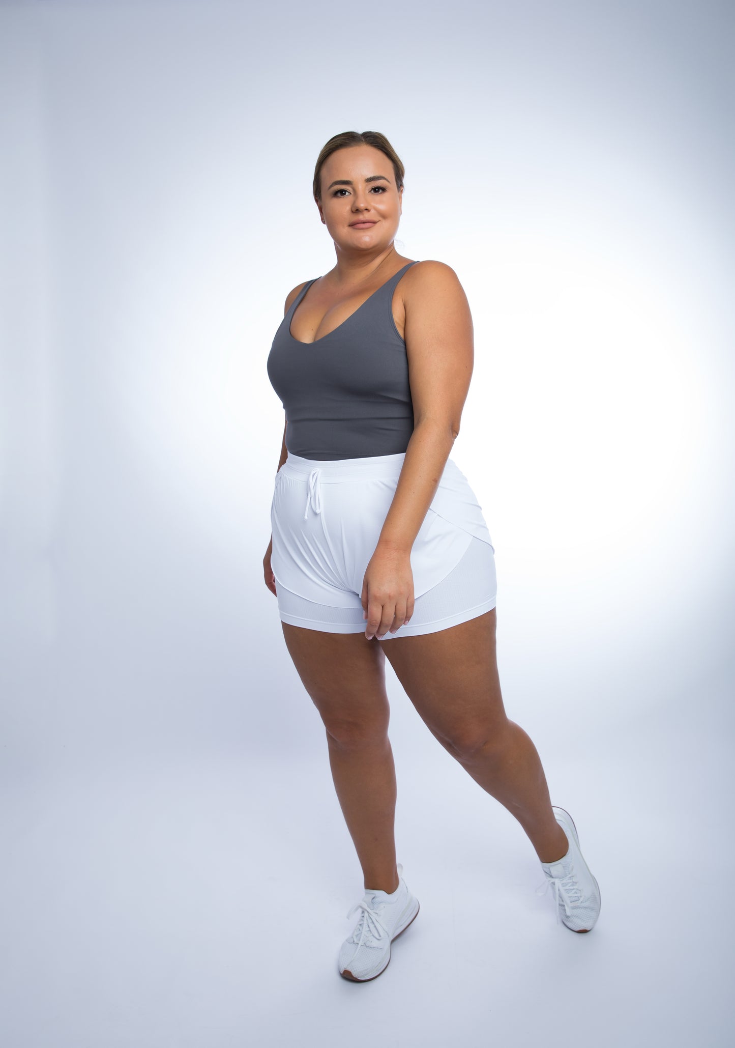 Kitty Double Layer Running Shorts Plus Size