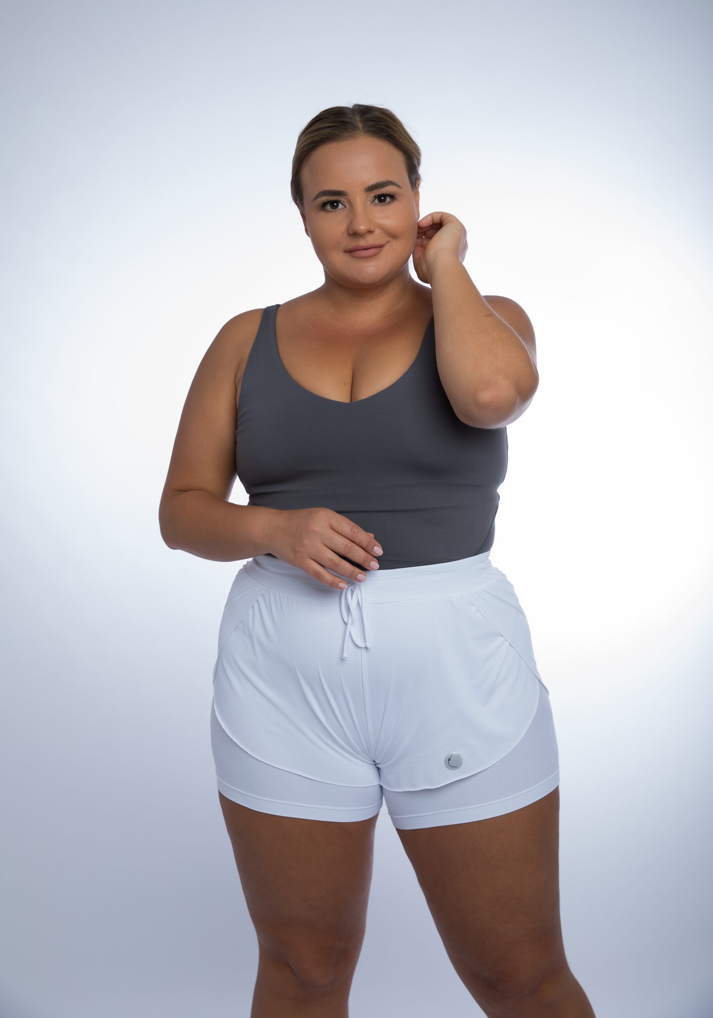 Kitty Double Layer Running Shorts Plus Size