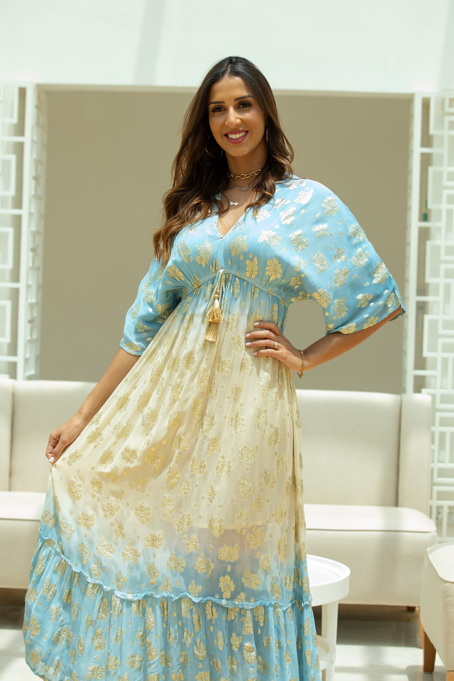 Mandala Dress Yellow Blue