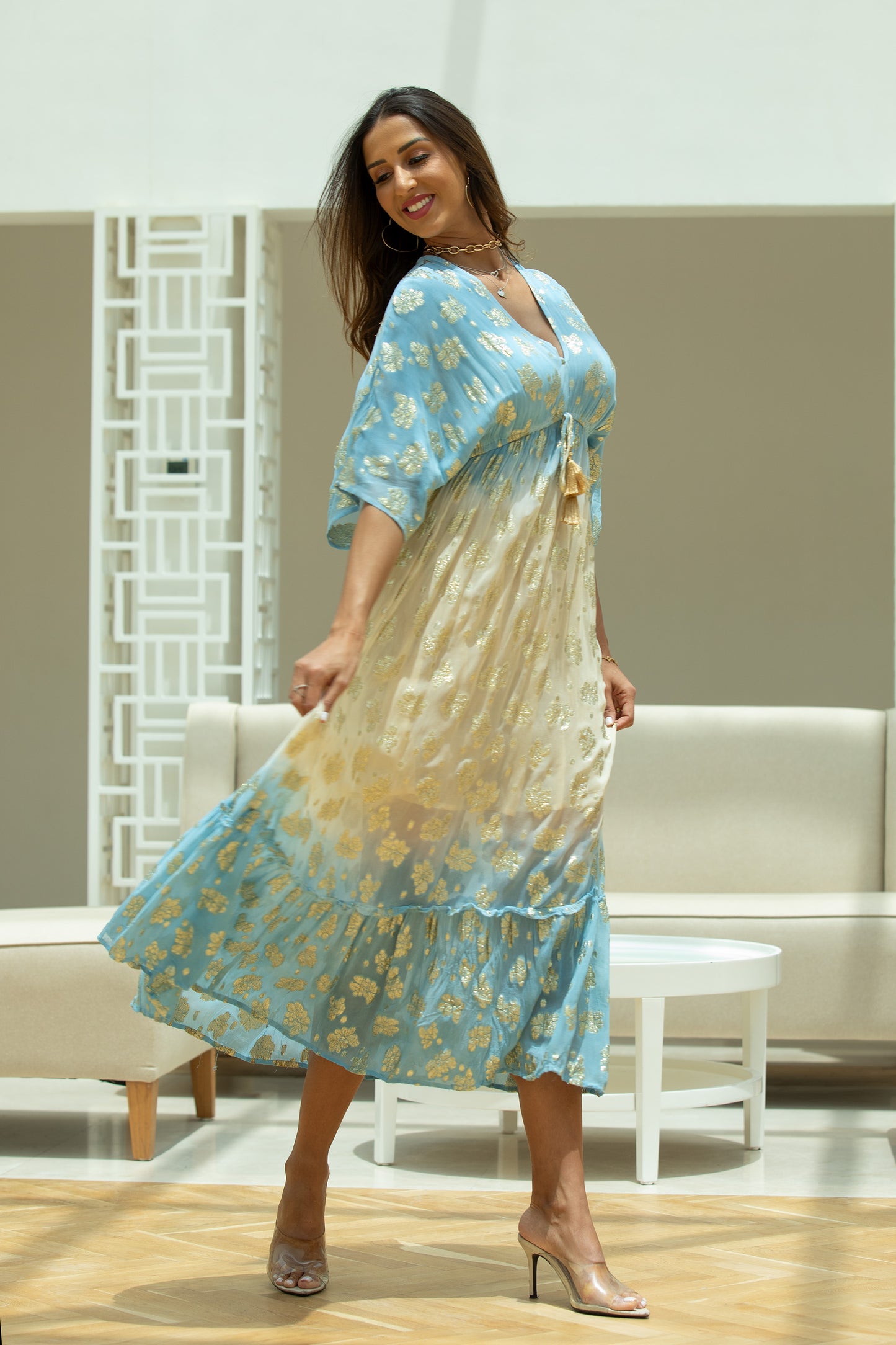 Mandala Dress Yellow Blue