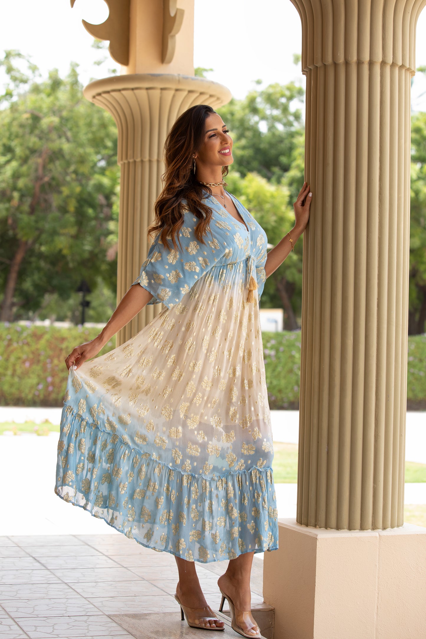 Mandala Dress Yellow Blue