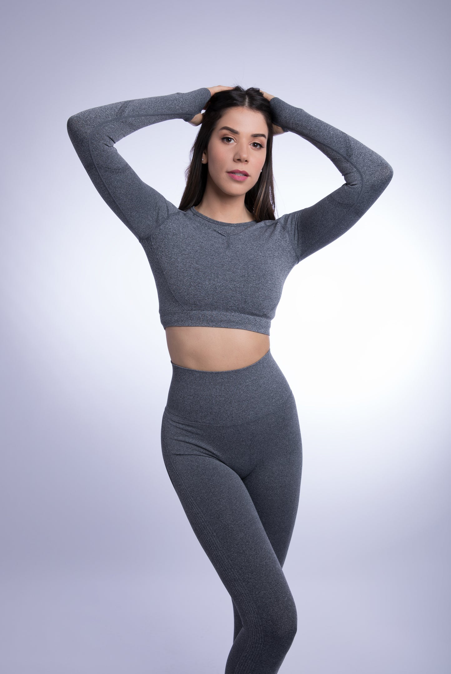 Alana Seamless Mesh Set Smokey Grey M