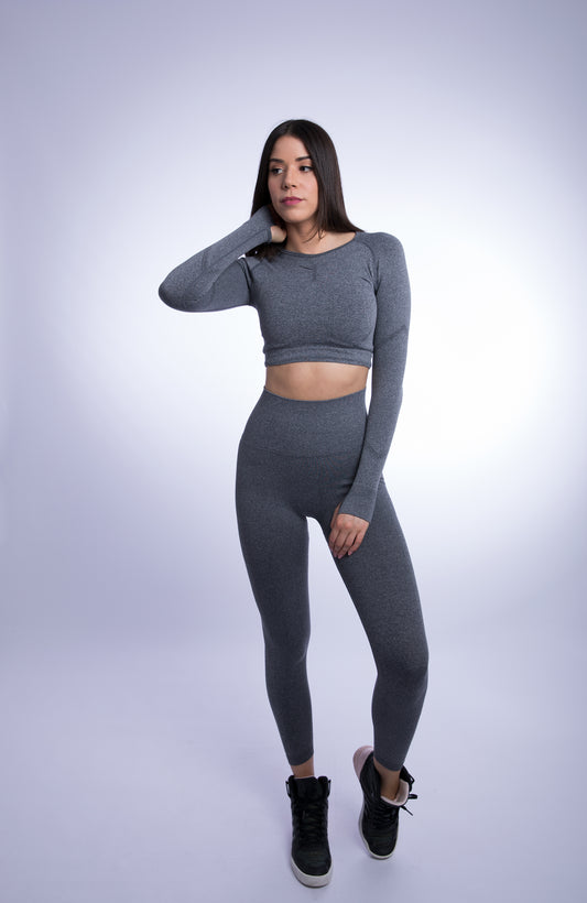 Alana Seamless Mesh Set Smokey Grey S