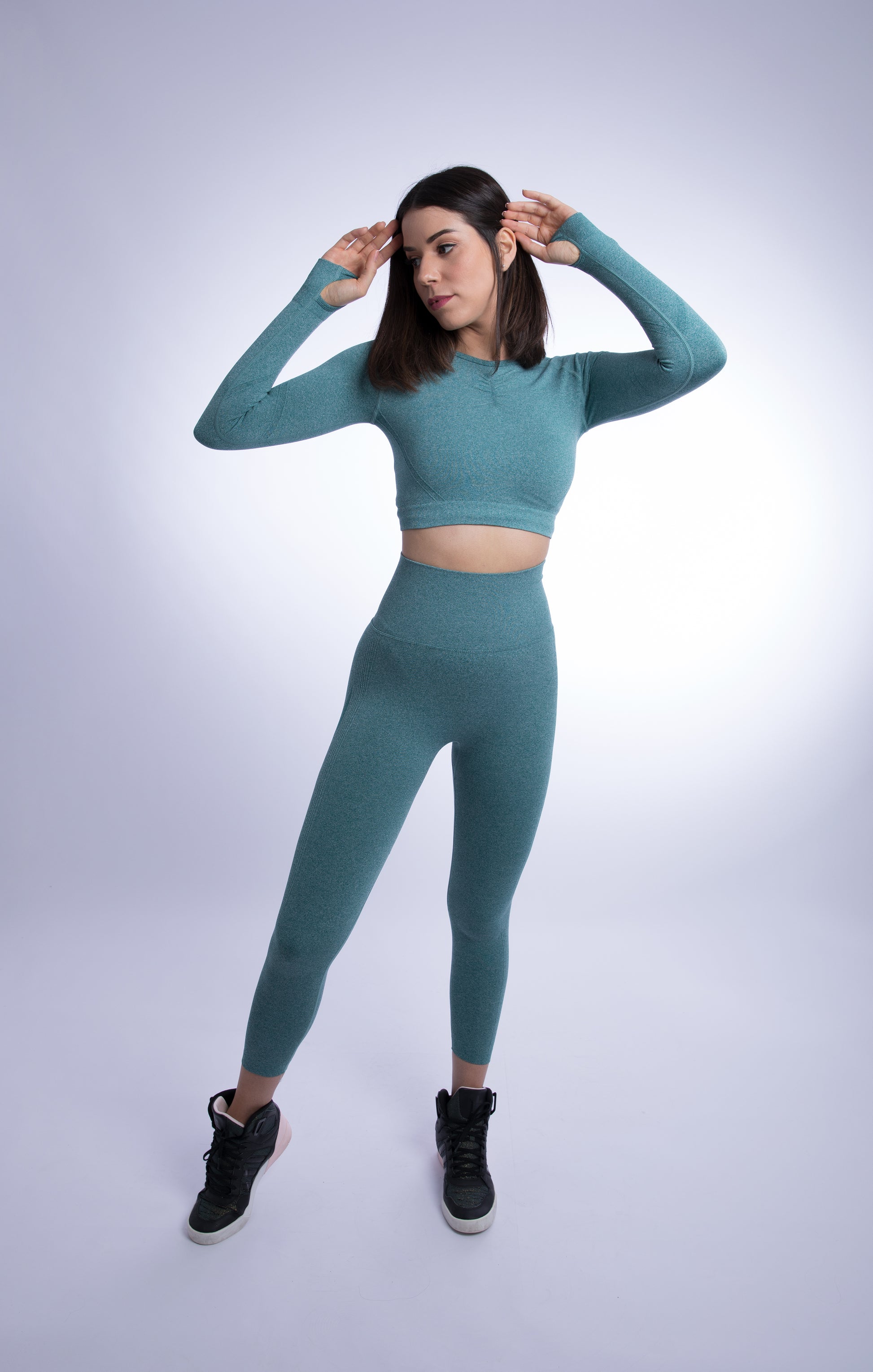 Alana Seamless Mesh Set Pine Green S