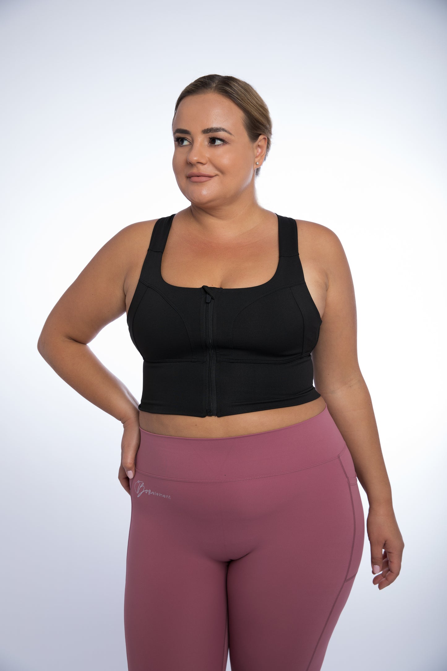 Federica Crop Top High Impact Sports Bra Plus Size XL Black