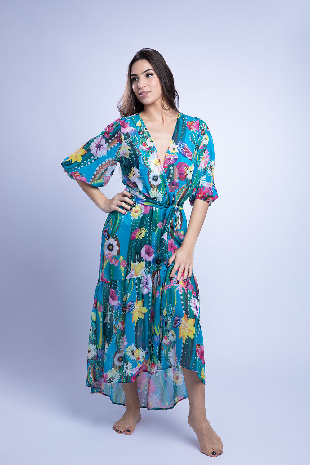 Trancoso Beach Kaftan S M Cactus