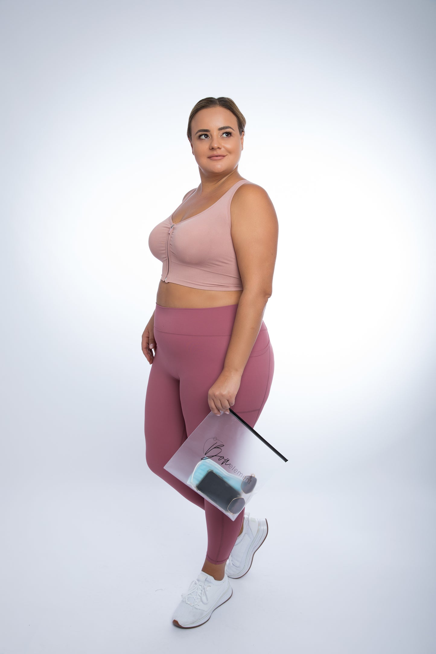 Melissa Fitness Bra Medium Impact Sports Bra Plus Size XL Rose Nude