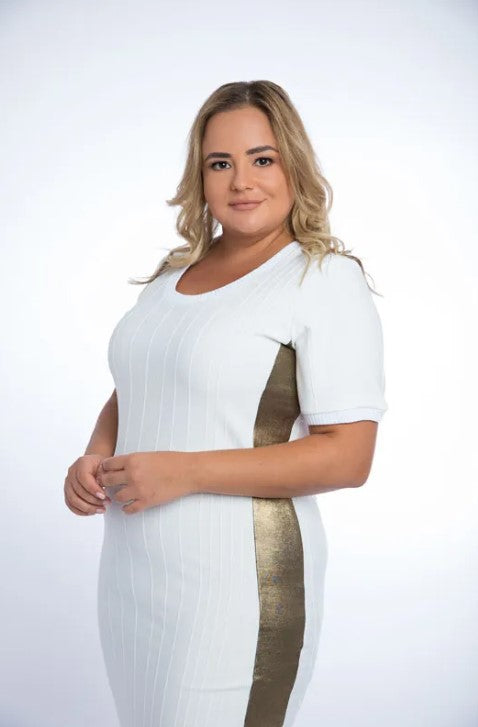 Raquel Studio Dress Plus Size Ivory XL