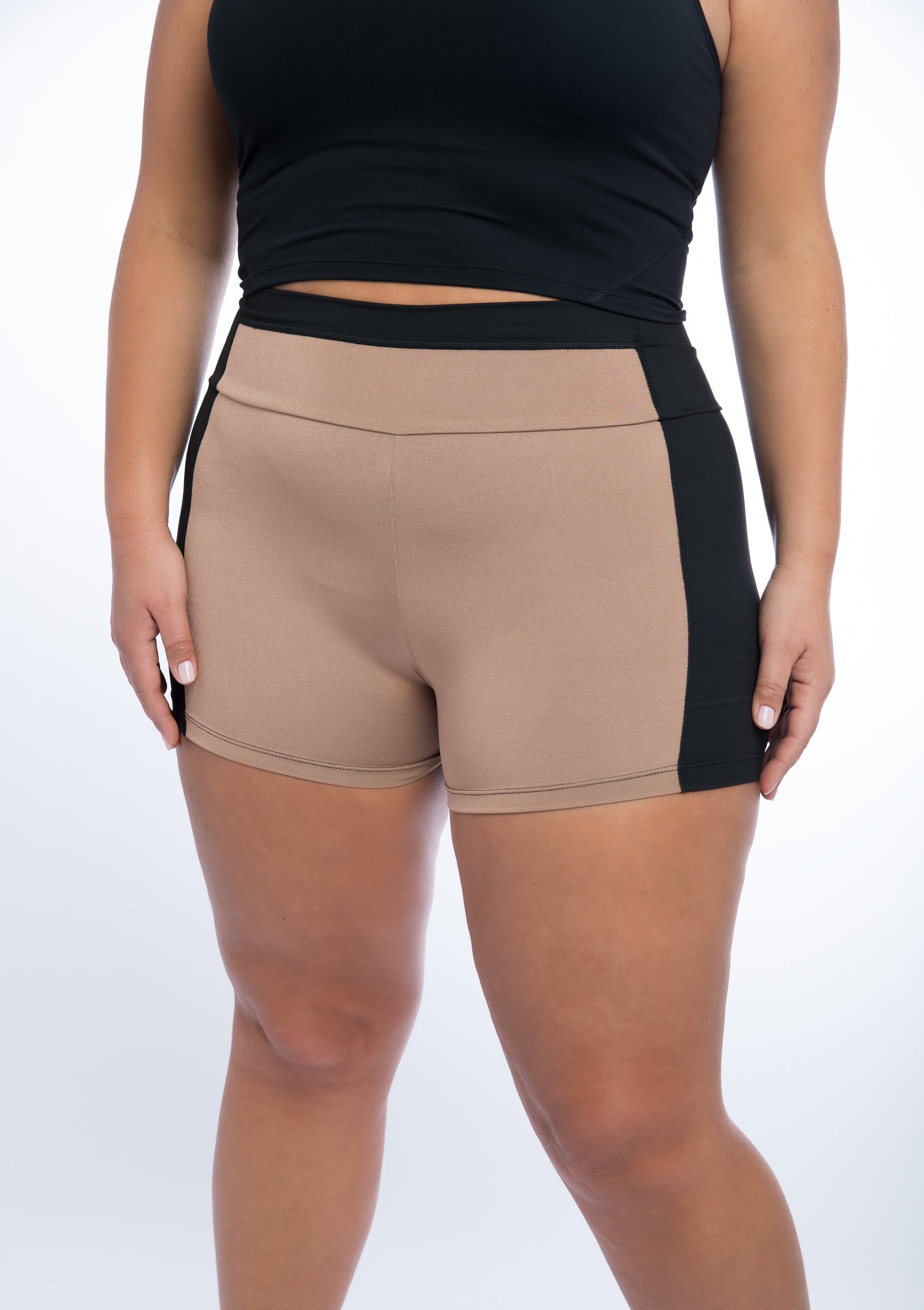 Medium Compression Andrea Shorts Plus Size Xl Black with Nude